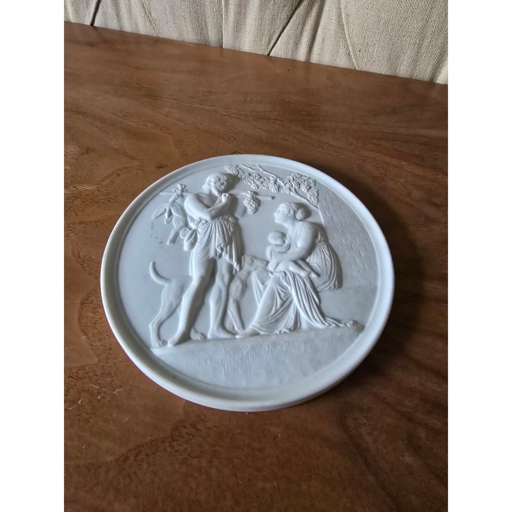 Vintage B&G Denmark Bisque Porcelain Wall Plaque – Classical Scene